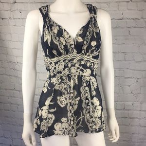 Tracy Reese Navy top. Size 8. 100% silk. Size 8.